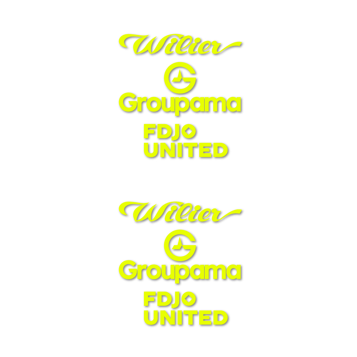 Stickers for Wilier Groupama FDJO United Logo 2, vinyl decals - Neon Yellow