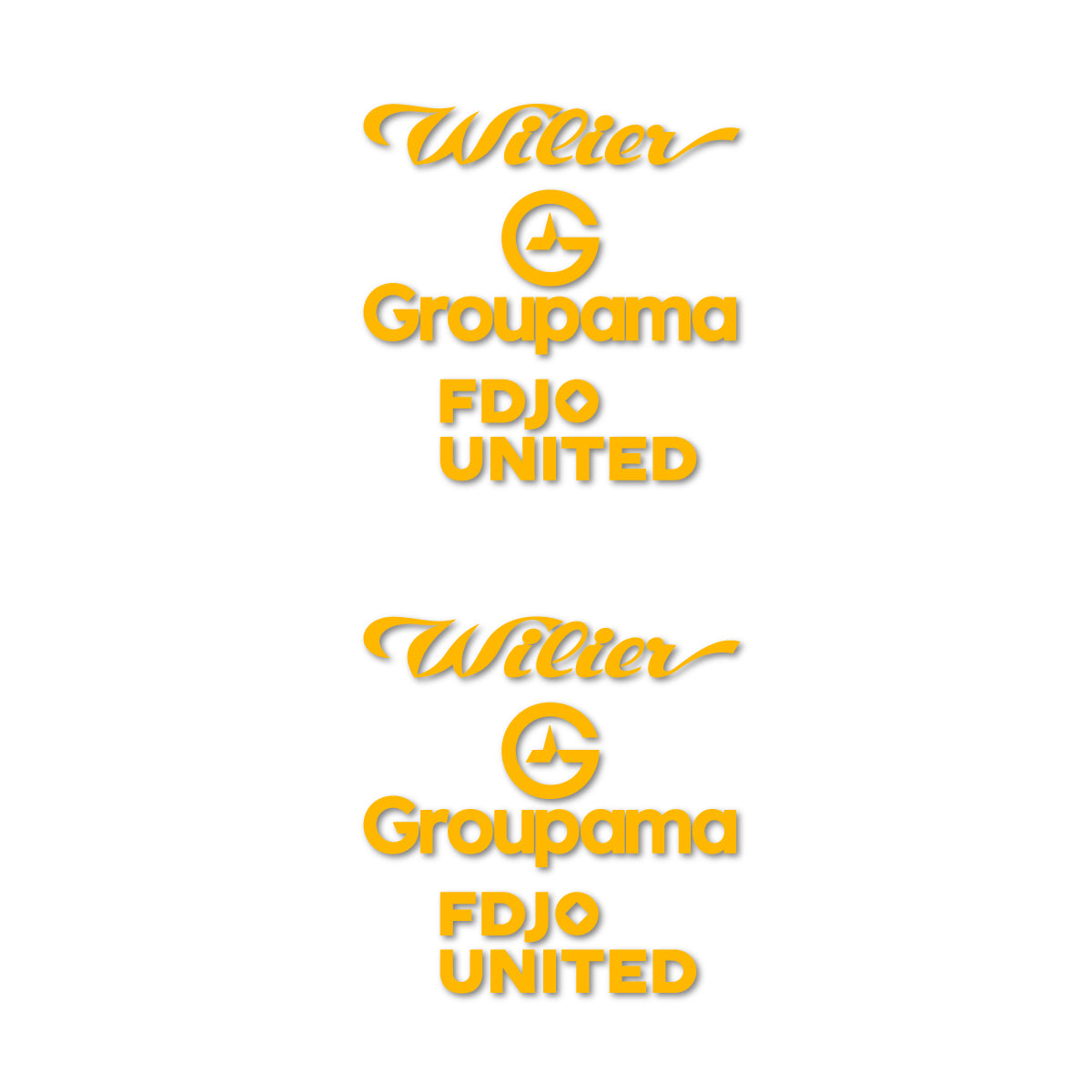 Stickers for Wilier Groupama FDJO United Logo 2, vinyl decals - Medium Yellow