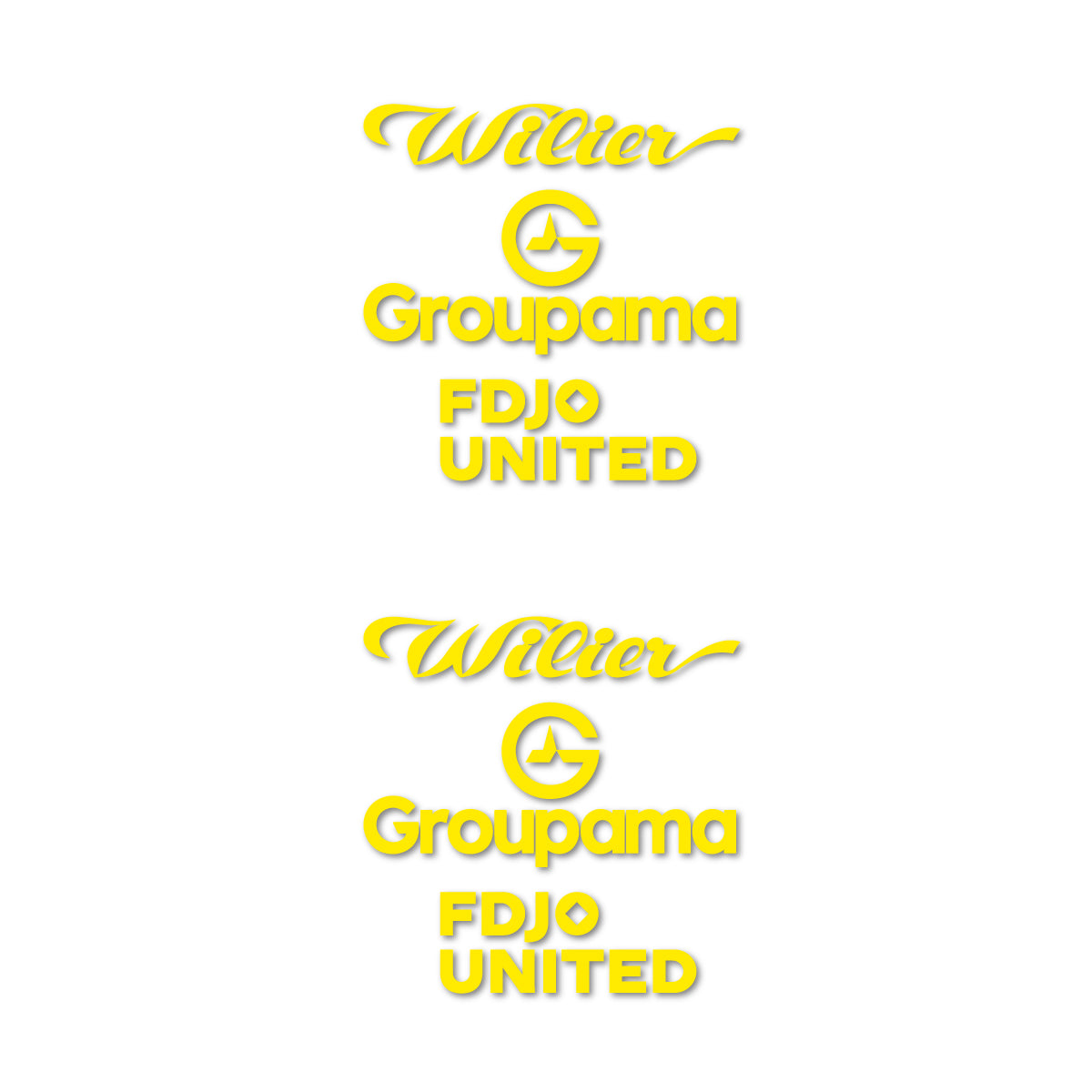 Stickers for Wilier Groupama FDJO United Logo 2, vinyl decals - Yellow