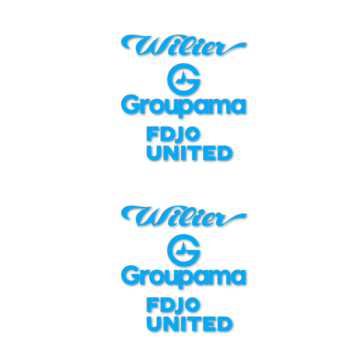 Stickers for Wilier Groupama FDJO United Logo 2, vinyl decals - Light Blue
