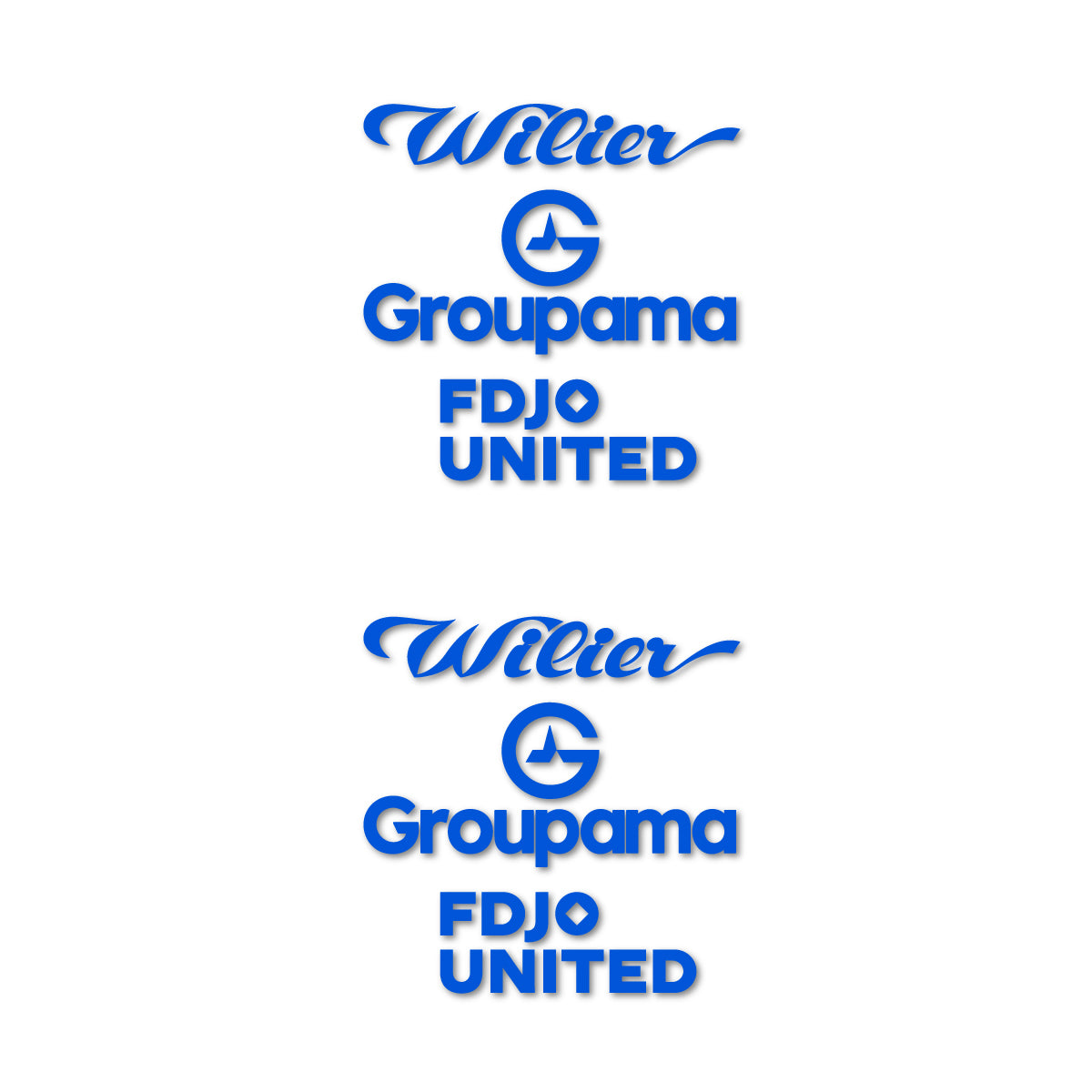 Stickers for Wilier Groupama FDJO United Logo 2, vinyl decals - Sea Blue
