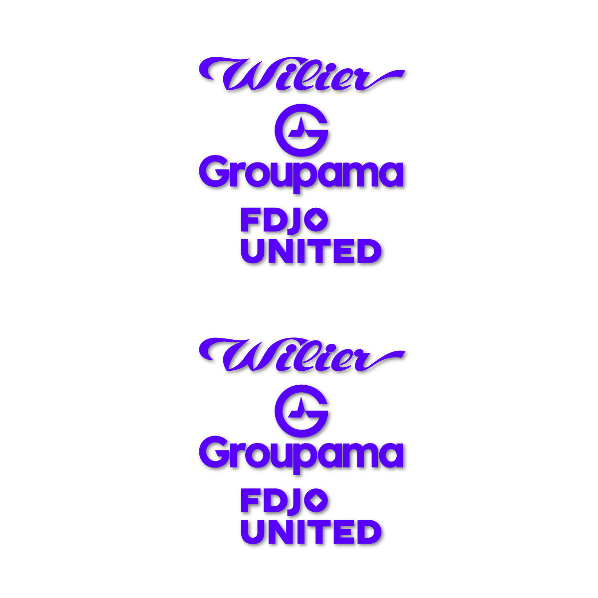 Stickers for Wilier Groupama FDJO United Logo 2, vinyl decals - Reflex Blue