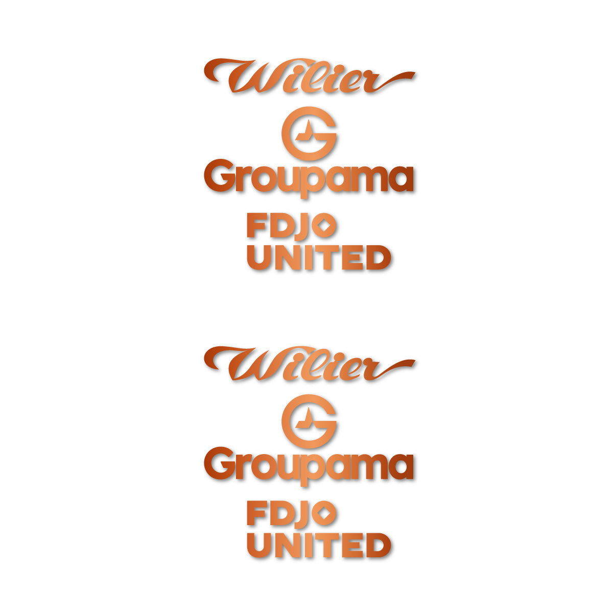 Stickers for Wilier Groupama FDJO United Logo 2, vinyl decals - Bronze