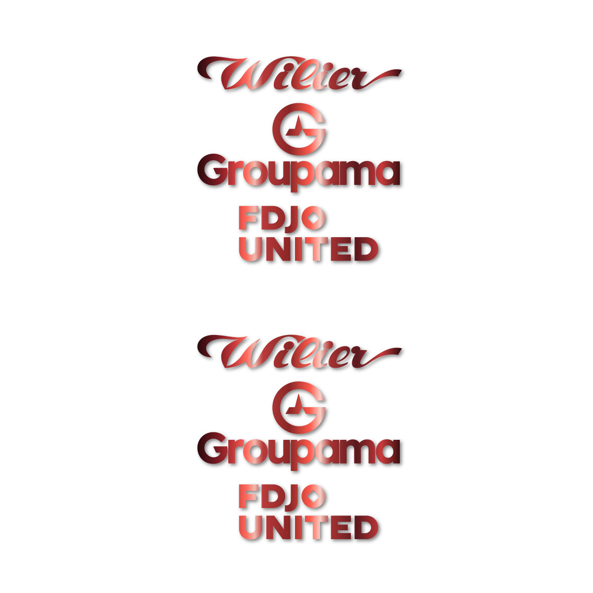 Stickers for Wilier Groupama FDJO United Logo 2, vinyl decals - Copper