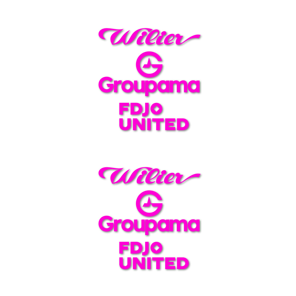 Stickers for Wilier Groupama FDJO United Logo 2, vinyl decals - Fuchsia Neon
