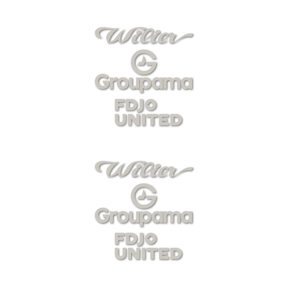 Stickers for Wilier Groupama FDJO United Logo 2, vinyl decals - Light Grey