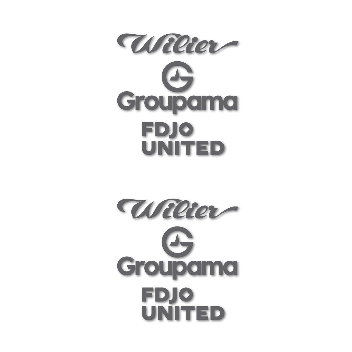 Stickers for Wilier Groupama FDJO United Logo 2, vinyl decals - Medium Grey