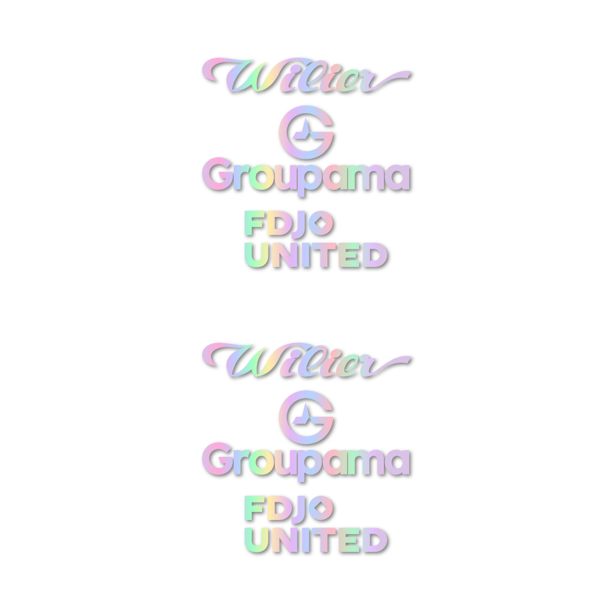 Stickers for Wilier Groupama FDJO United Logo 2, vinyl decals - Hollographic