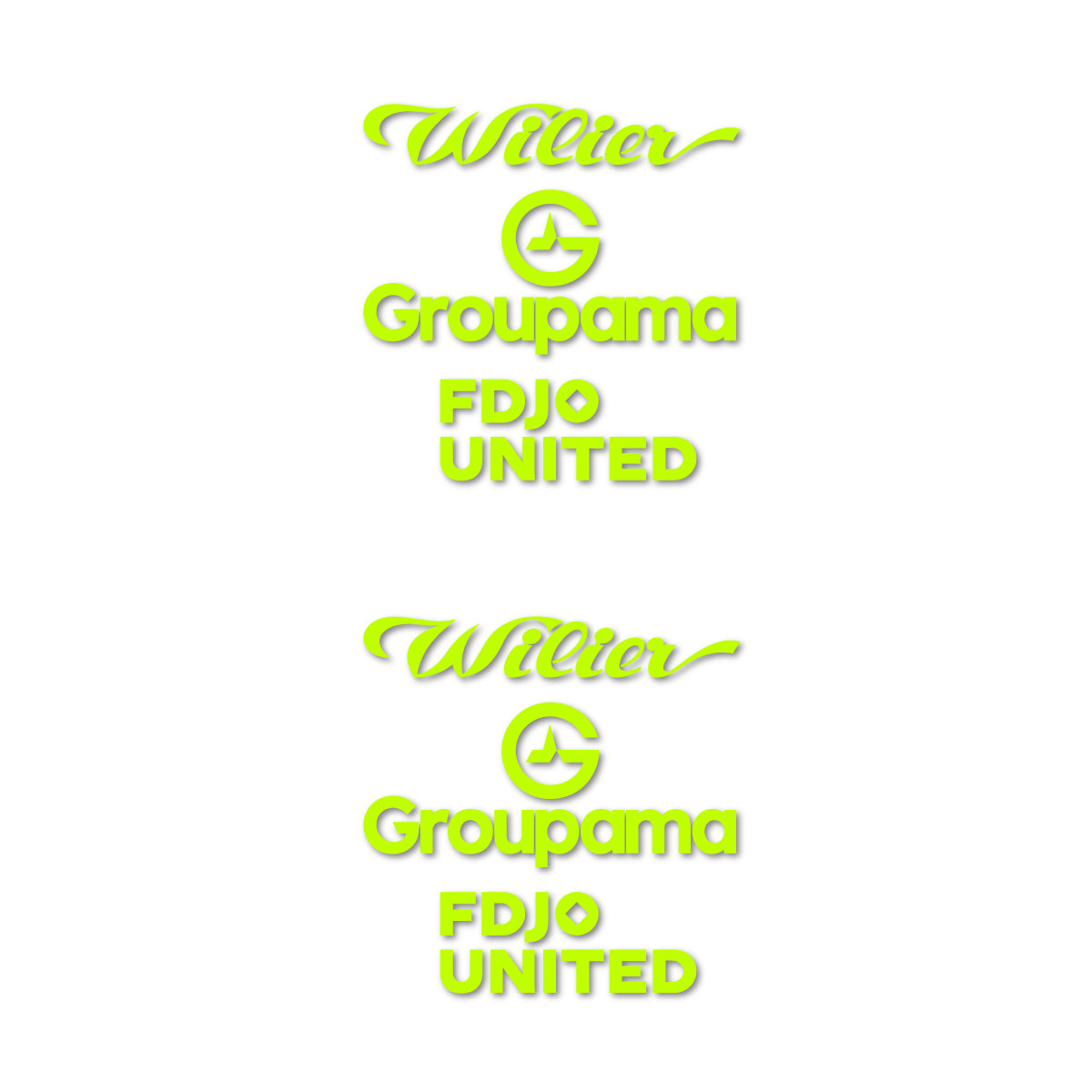Stickers for Wilier Groupama FDJO United Logo 2, vinyl decals - Lime Neon
