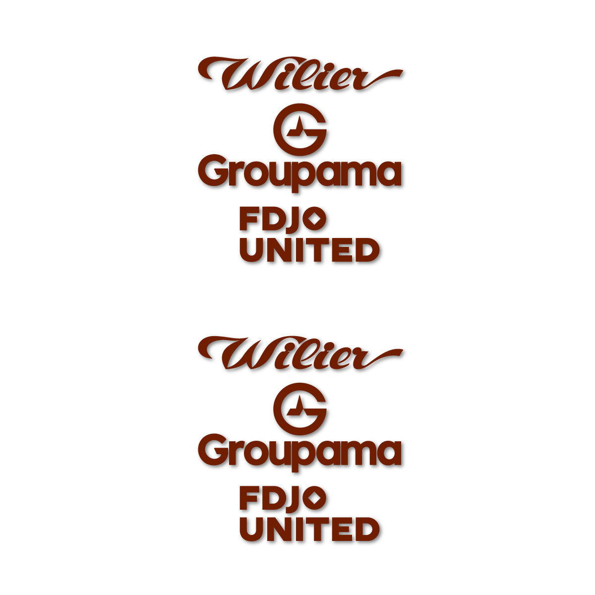 Stickers for Wilier Groupama FDJO United Logo 2, vinyl decals - Brown