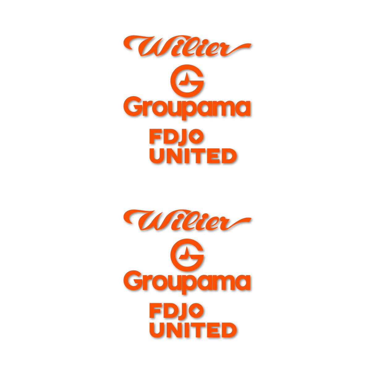 Stickers for Wilier Groupama FDJO United Logo 2, vinyl decals - Orange