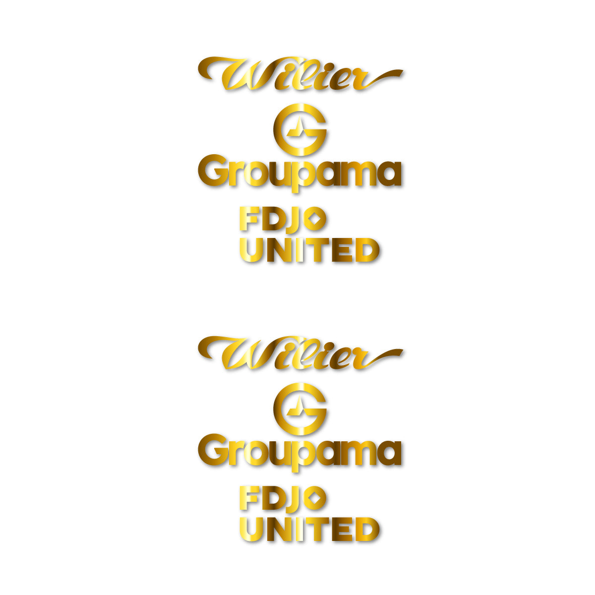 Stickers for Wilier Groupama FDJO United Logo 2, vinyl decals - Chrome Gold