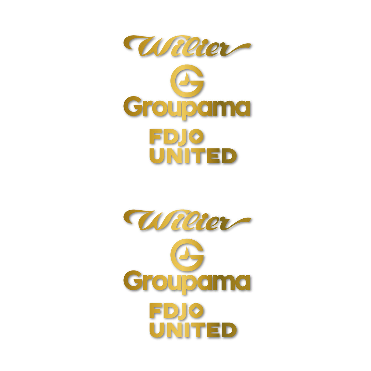 Stickers for Wilier Groupama FDJO United Logo 2, vinyl decals - Gold