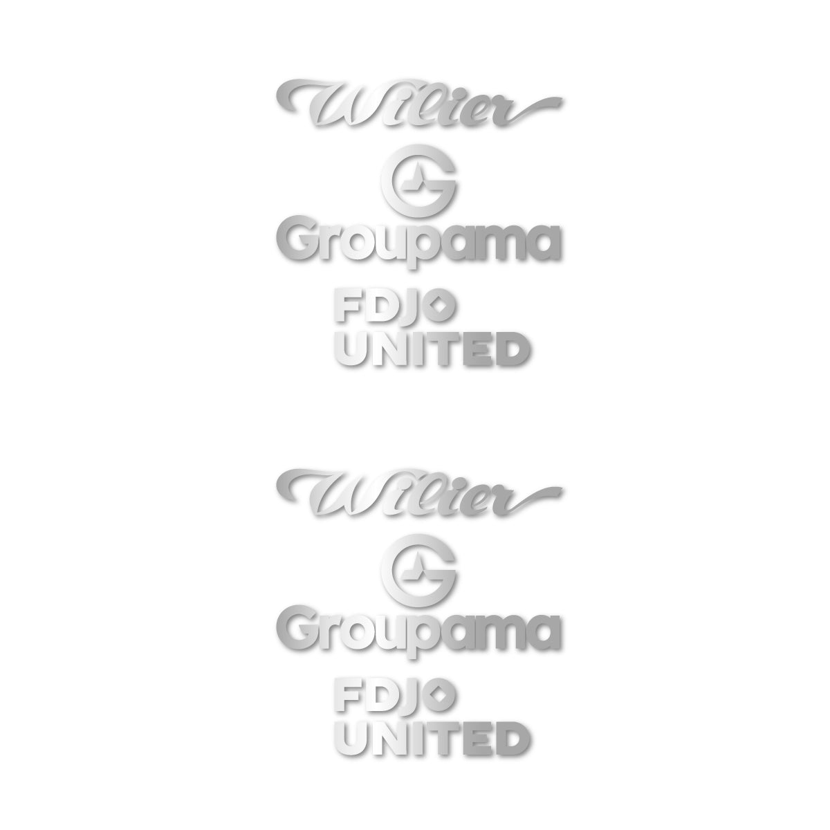 Stickers for Wilier Groupama FDJO United Logo 2, vinyl decals - Light Silver