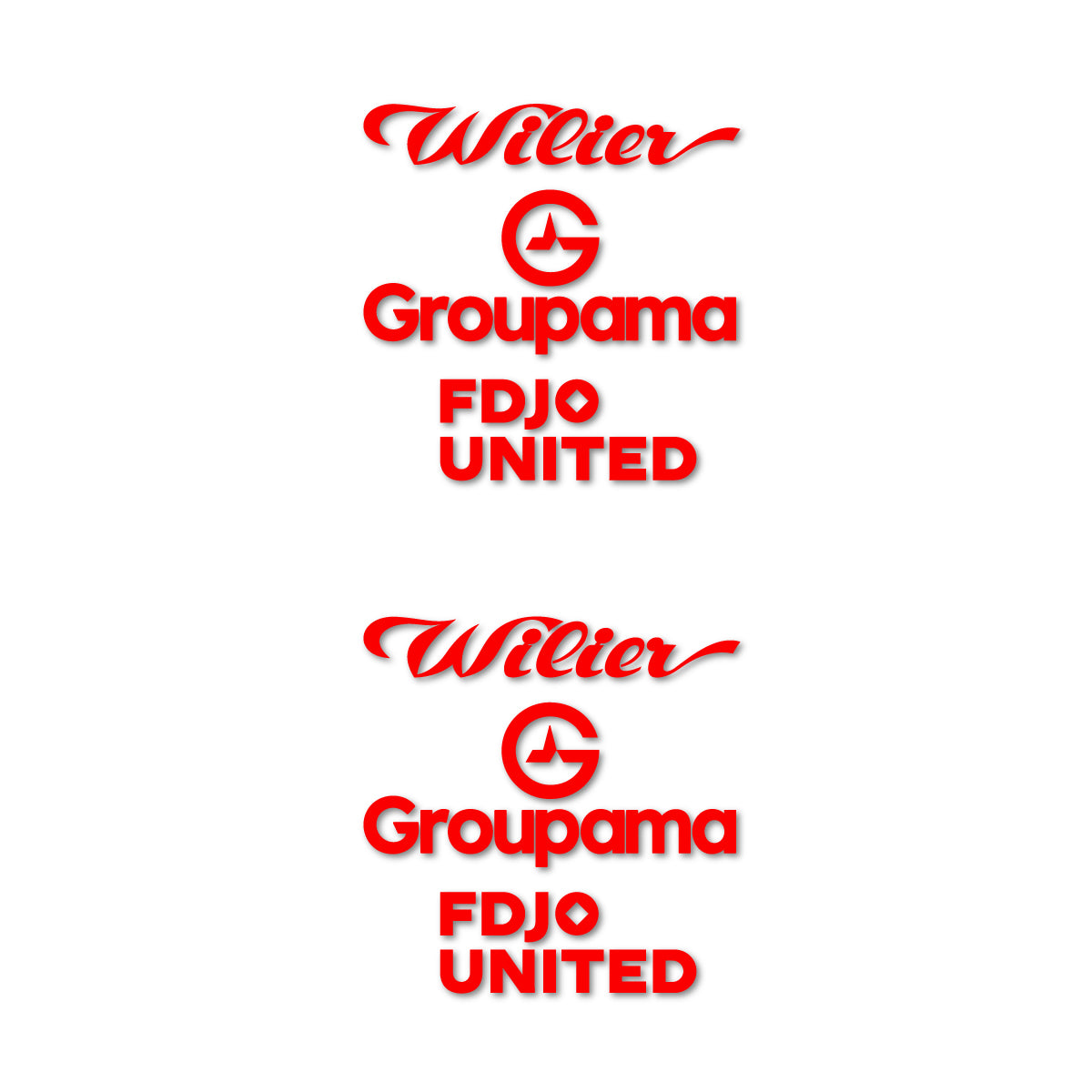 Stickers for Wilier Groupama FDJO United Logo 2, vinyl decals - Orange Red