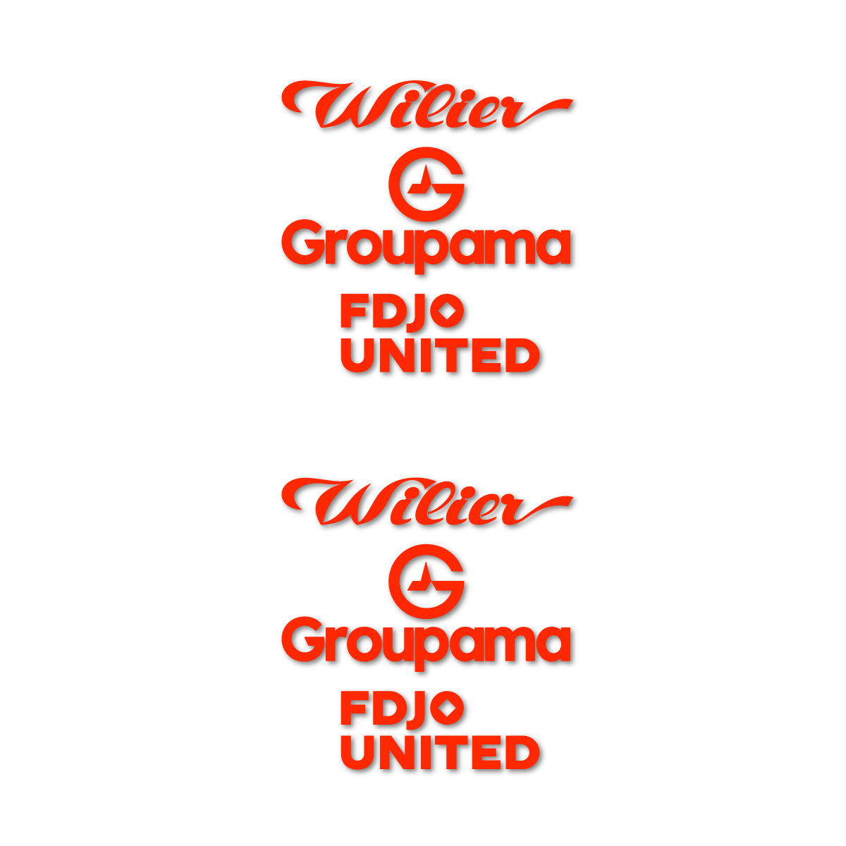 Stickers for Wilier Groupama FDJO United Logo 2, vinyl decals - Neon Red