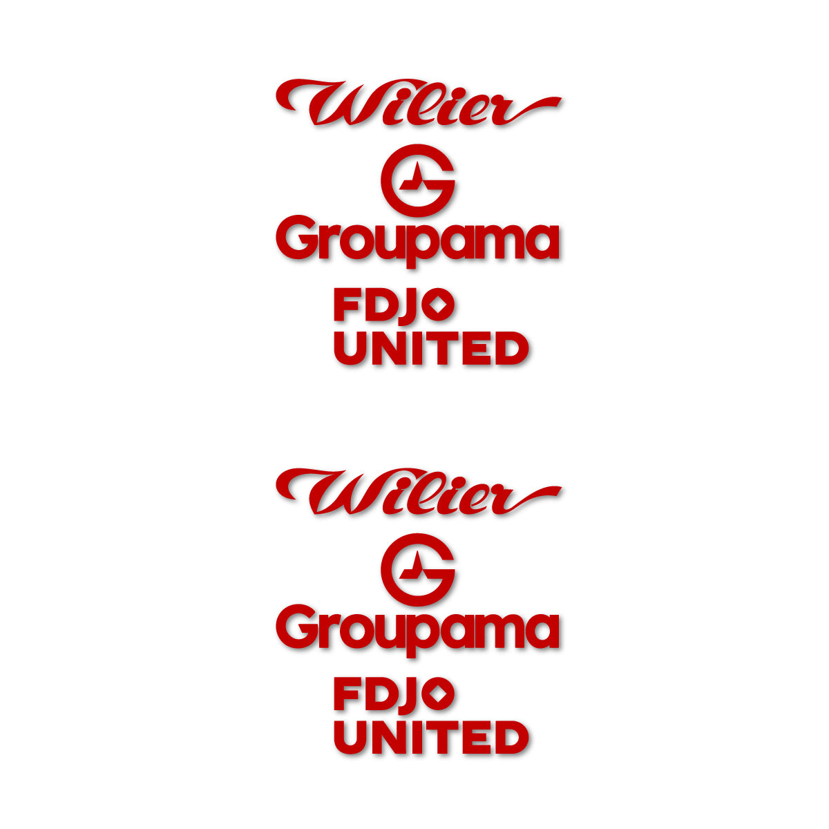 Stickers for Wilier Groupama FDJO United Logo 2, vinyl decals - Medium Red