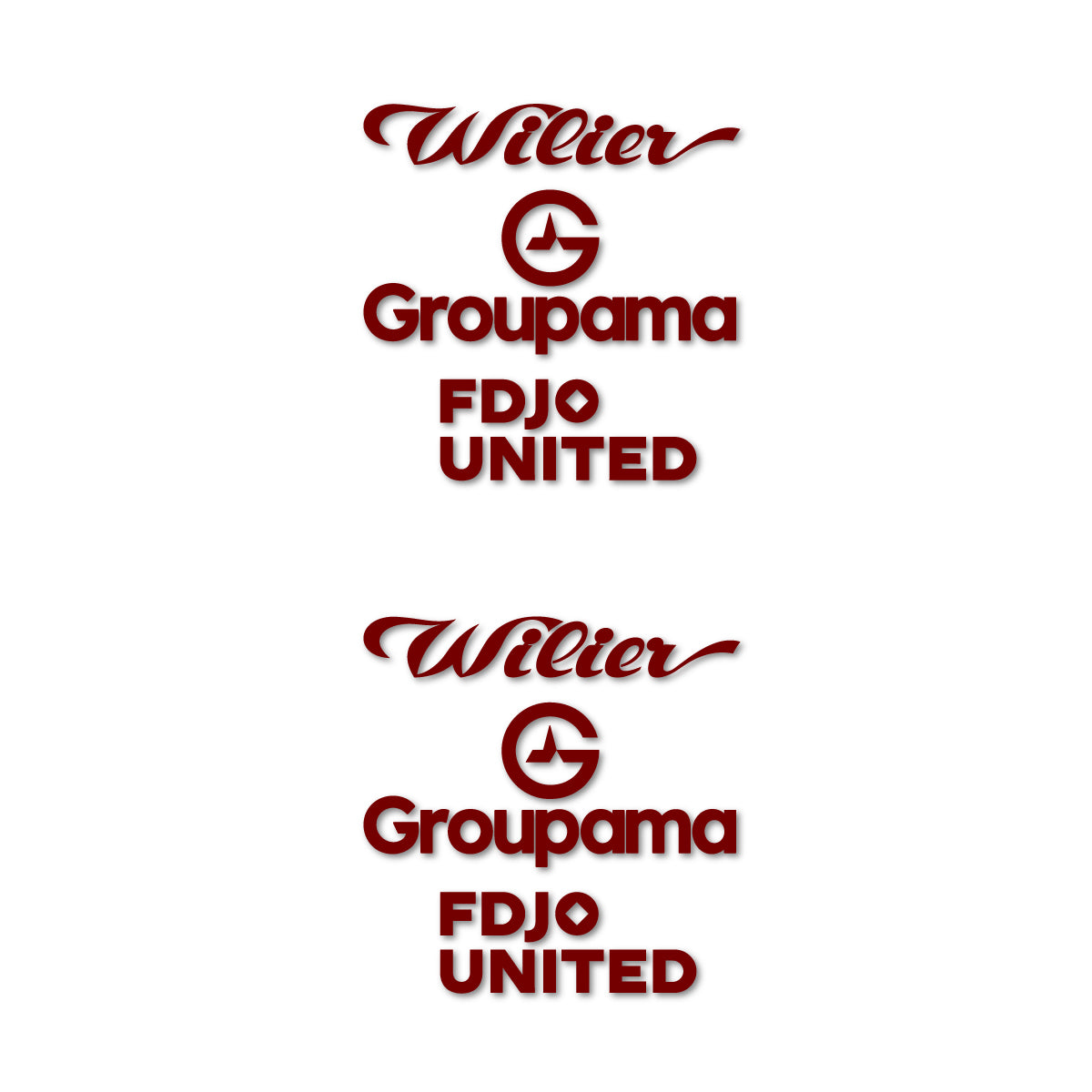 Stickers for Wilier Groupama FDJO United Logo 2, vinyl decals - Very Dark Red