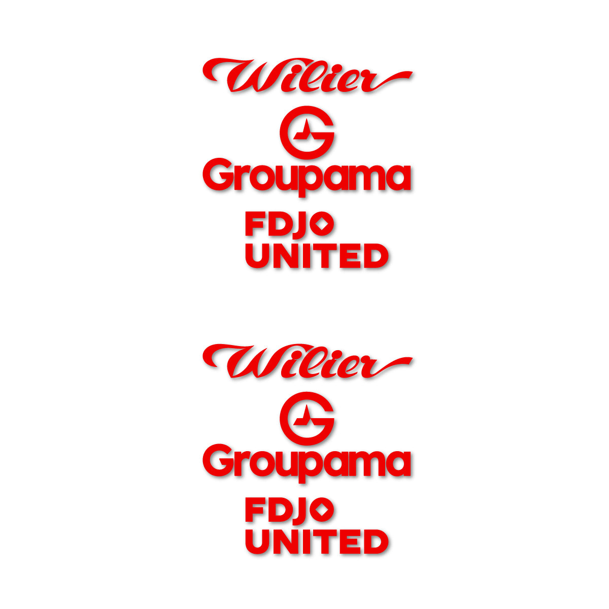 Stickers for Wilier Groupama FDJO United Logo 2, vinyl decals - Red