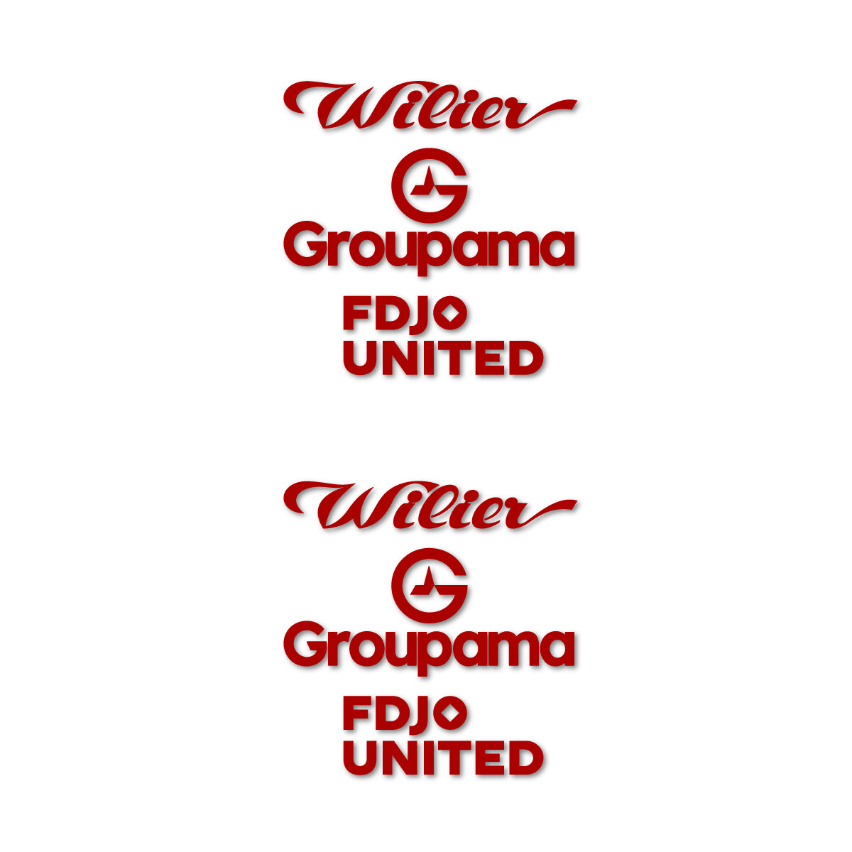 Stickers for Wilier Groupama FDJO United Logo 2, vinyl decals - Dark Red