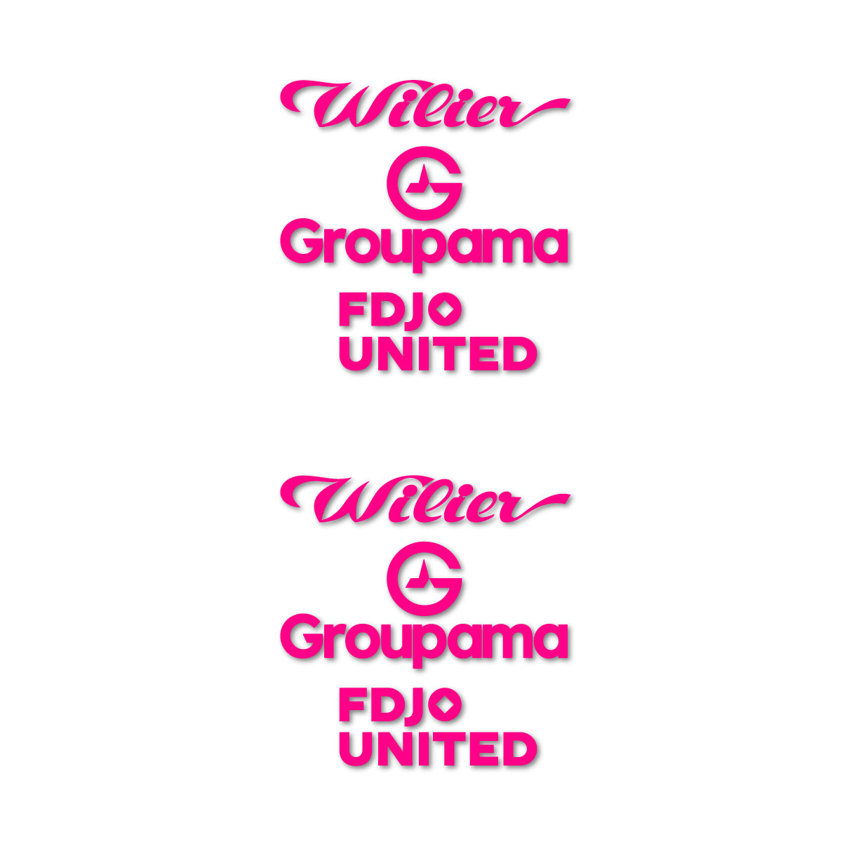 Stickers for Wilier Groupama FDJO United Logo 2, vinyl decals - Neon Pink