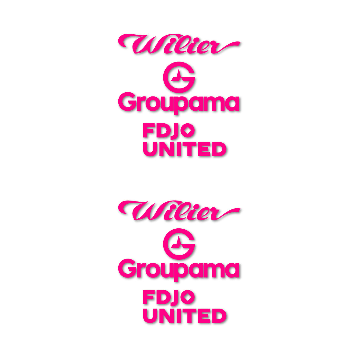 Stickers for Wilier Groupama FDJO United Logo 2, vinyl decals - Fuchsia