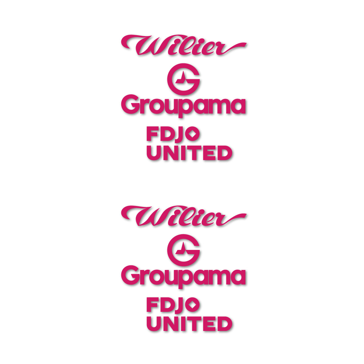 Stickers for Wilier Groupama FDJO United Logo 2, vinyl decals - Dark Pink