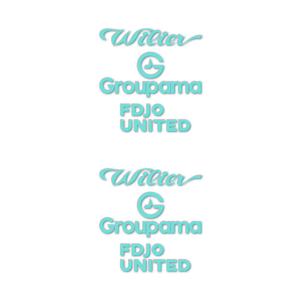 Stickers for Wilier Groupama FDJO United Logo 2, vinyl decals - Blue Green