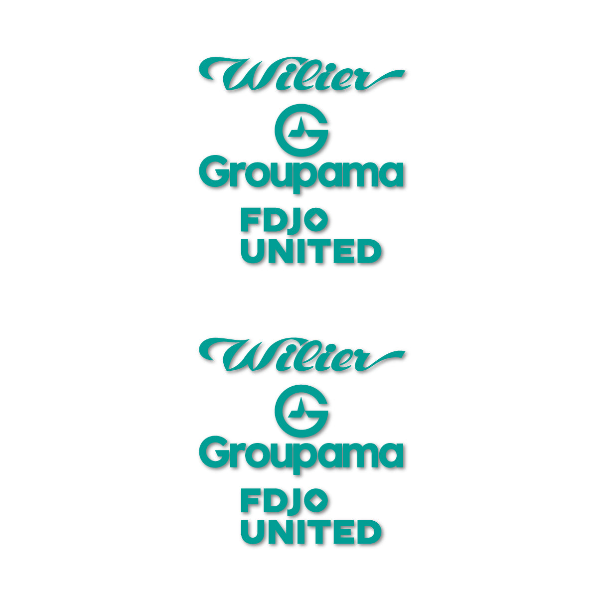 Stickers for Wilier Groupama FDJO United Logo 2, vinyl decals - Petrol Turquoise
