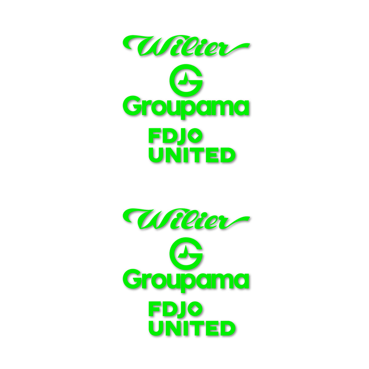 Stickers for Wilier Groupama FDJO United Logo 2, vinyl decals - Neon Green