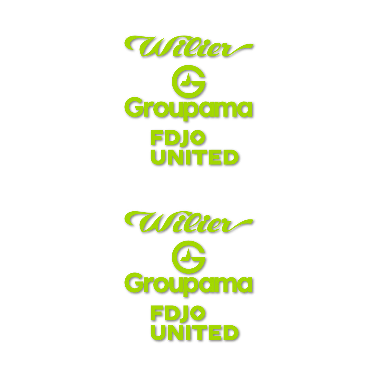 Stickers for Wilier Groupama FDJO United Logo 2, vinyl decals - Lime Green