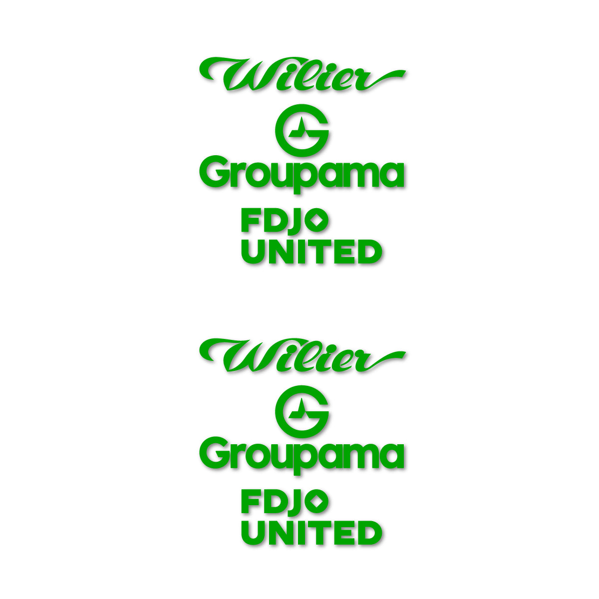 Stickers for Wilier Groupama FDJO United Logo 2, vinyl decals - Green