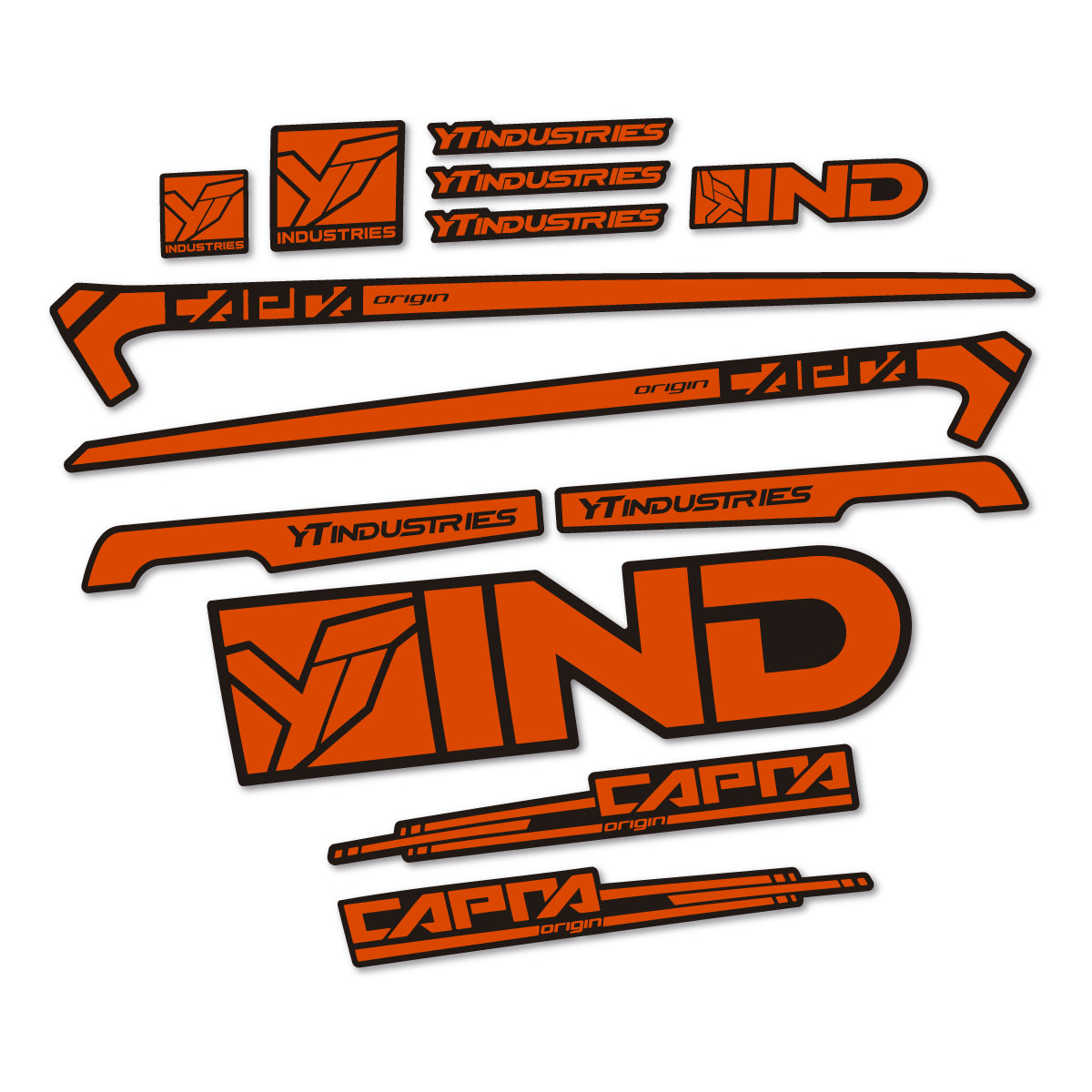 Stickers for YT Capra AL 2015 frame, vinyl decals - Clay
