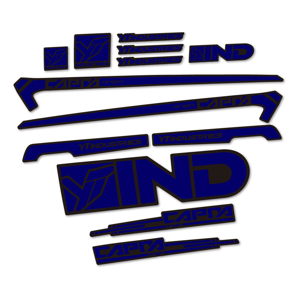 Stickers for YT Capra AL 2015 frame, vinyl decals - Scandinavian Blue