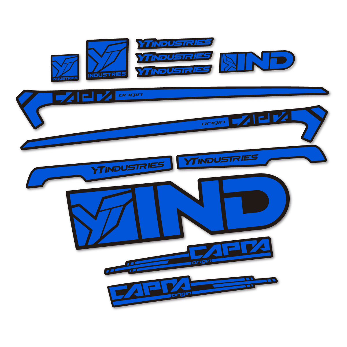 Stickers for YT Capra AL 2015 frame, vinyl decals - Sea Blue