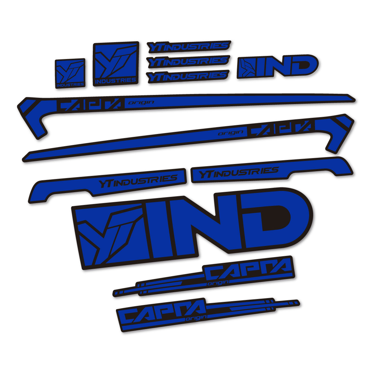 Stickers for YT Capra AL 2015 frame, vinyl decals - Ultramarine Blue