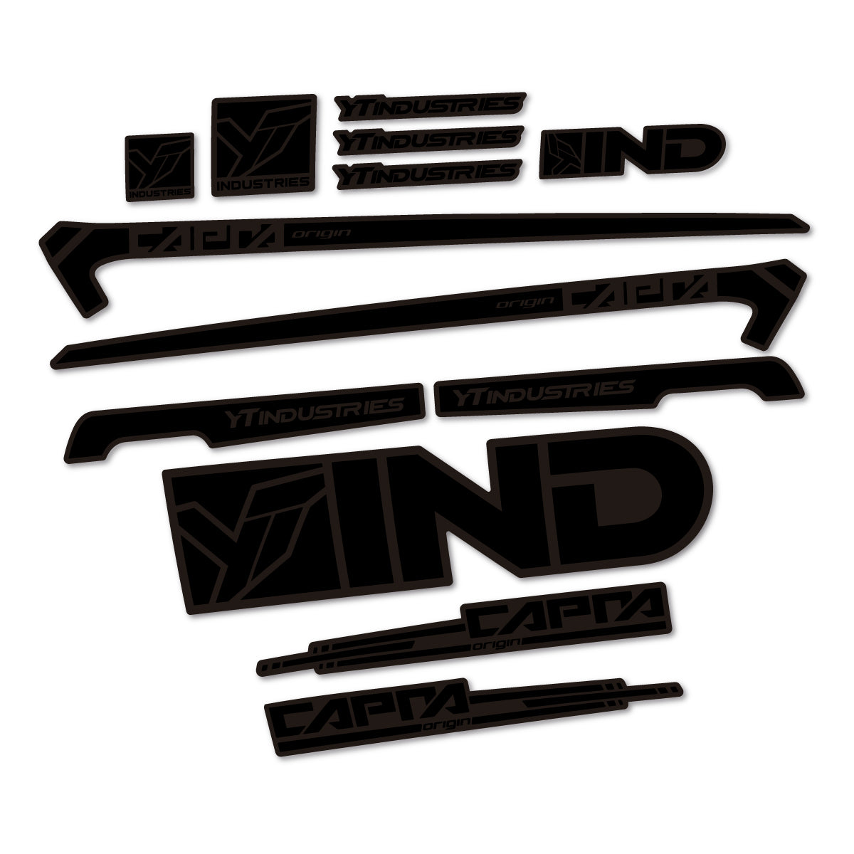 Stickers for YT Capra AL 2015 frame, vinyl decals - Black