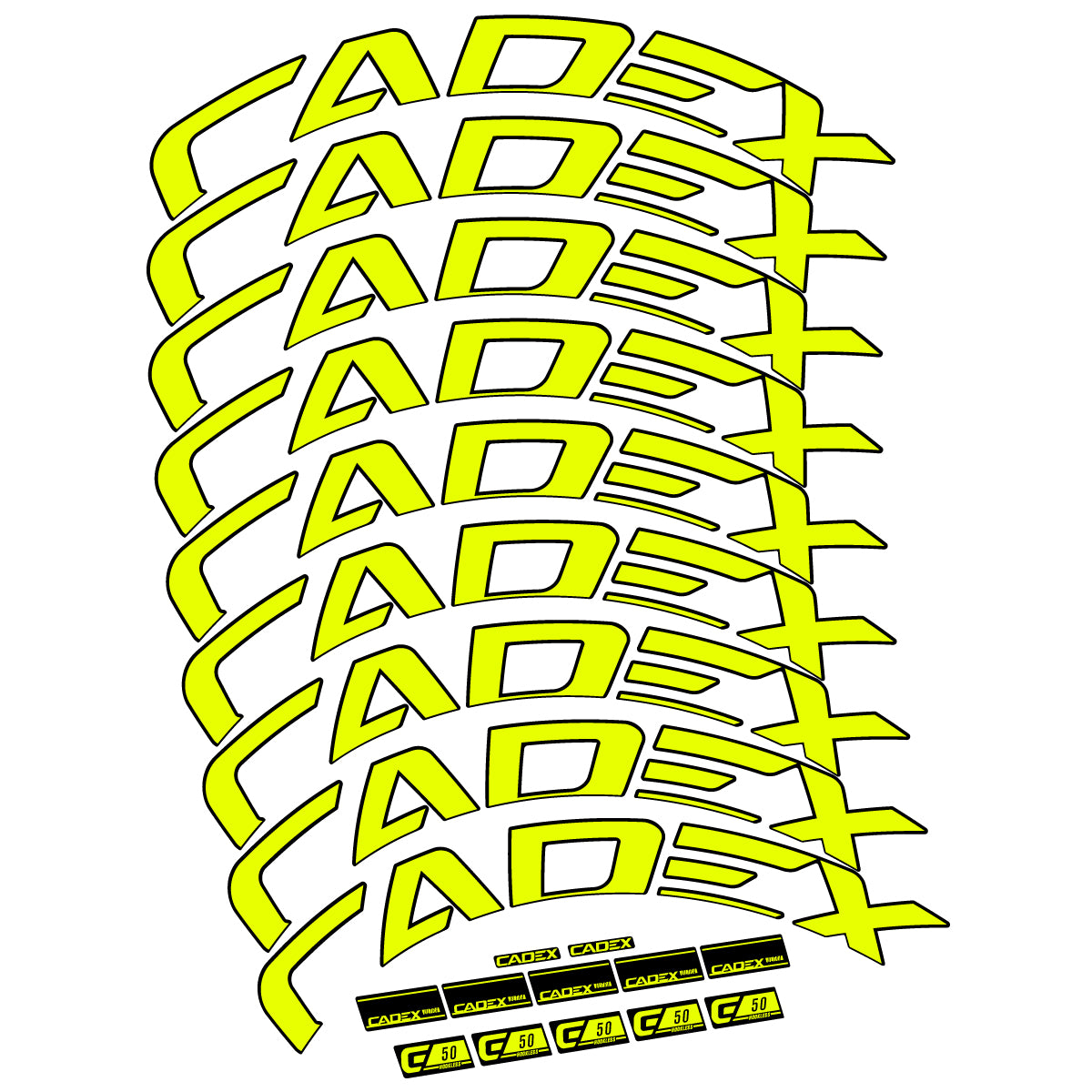 Stickers for Cadex 50 Ultra Disc 2022-2025, Road Wheel 50mm vinyl decals