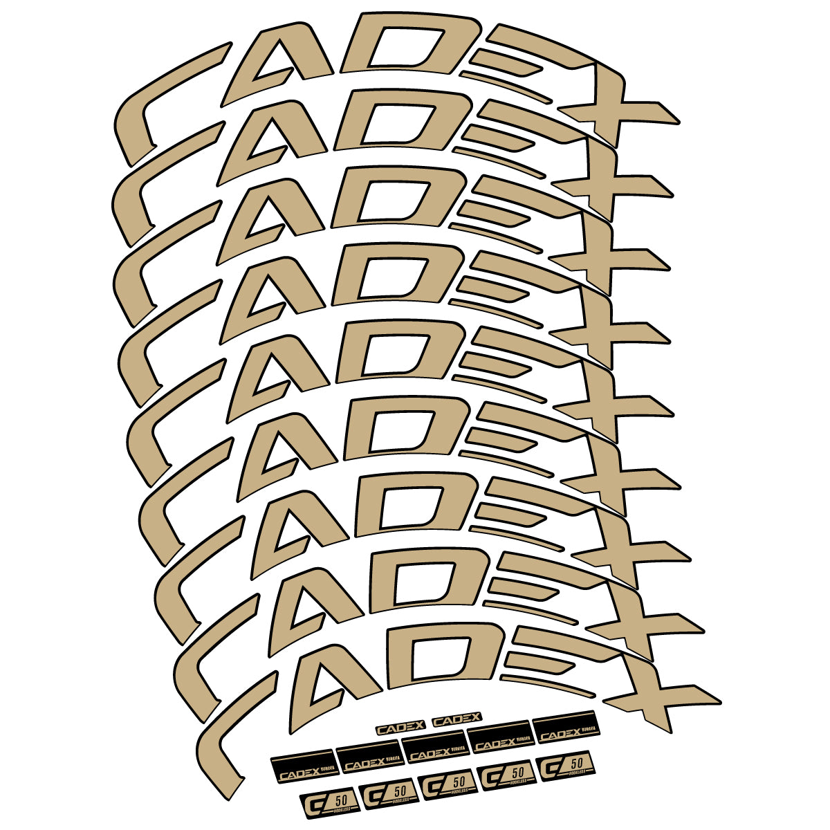 Stickers for Cadex 50 Ultra Disc 2022-2025, Road Wheel 50mm vinyl decals