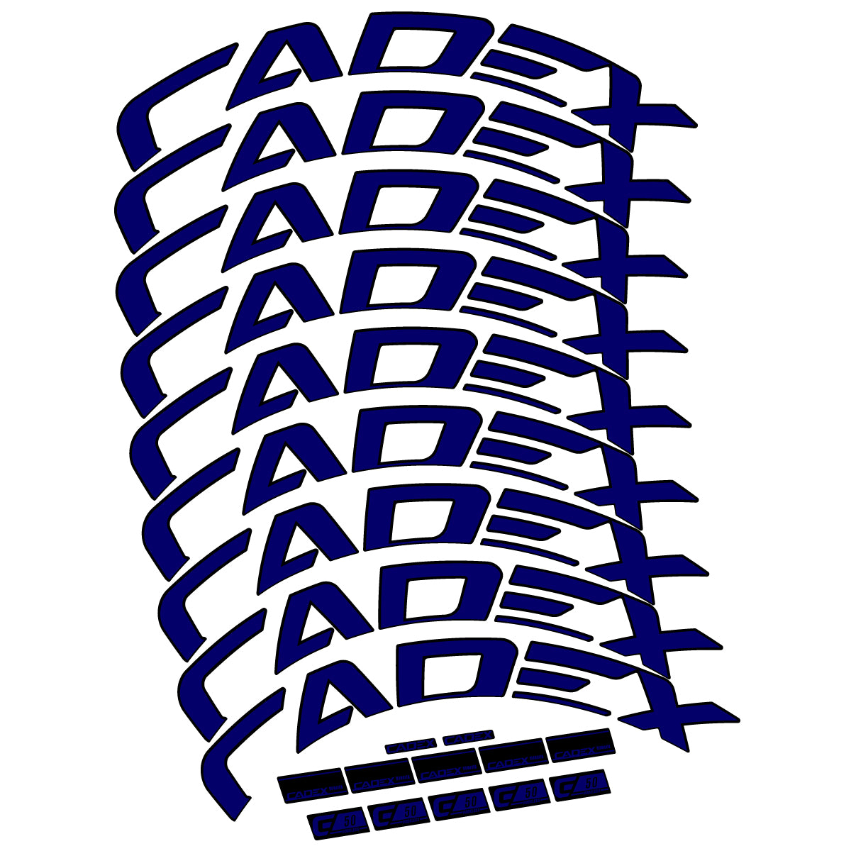 Stickers for Cadex 50 Ultra Disc 2022-2025, Road Wheel 50mm vinyl decals