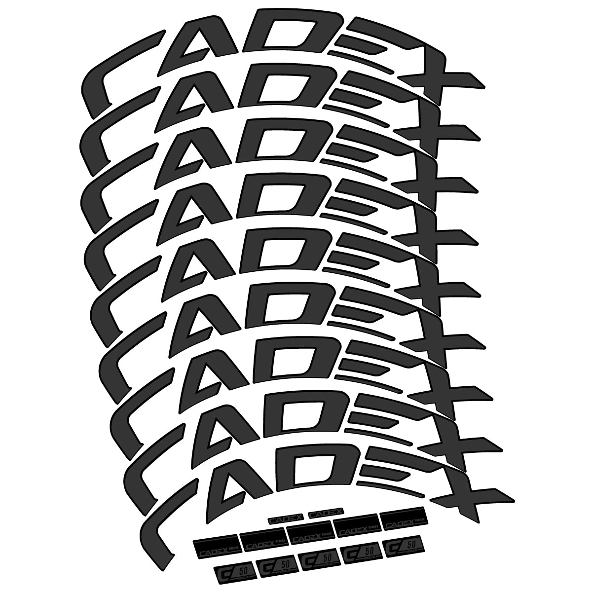 Stickers for Cadex 50 Ultra Disc 2022-2025, Road Wheel 50mm vinyl decals