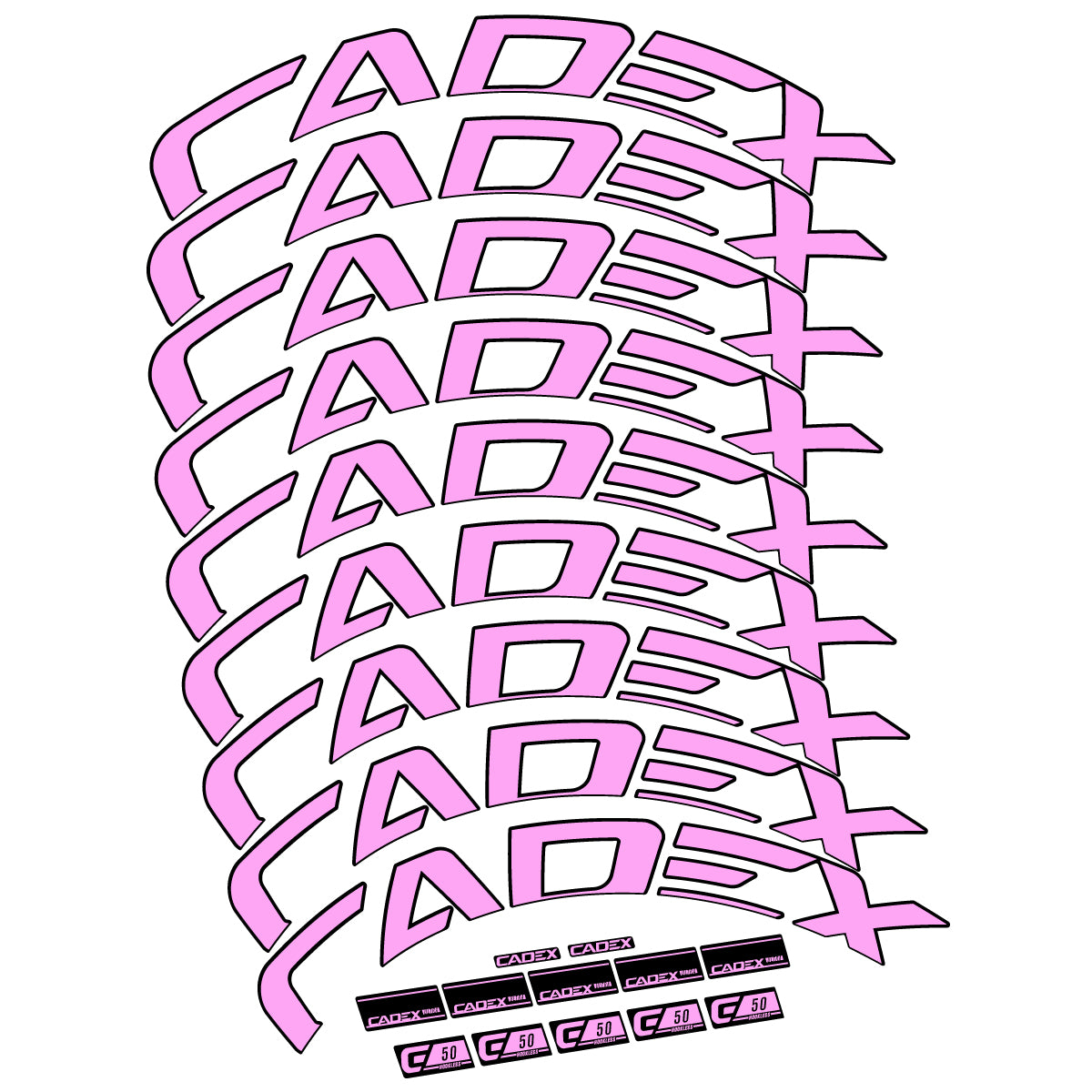 Stickers for Cadex 50 Ultra Disc 2022-2025, Road Wheel 50mm vinyl decals