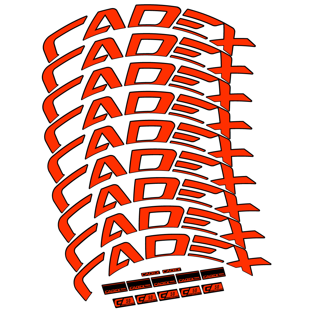 Stickers for Cadex 50 Ultra Disc 2022-2025, Road Wheel 50mm vinyl decals