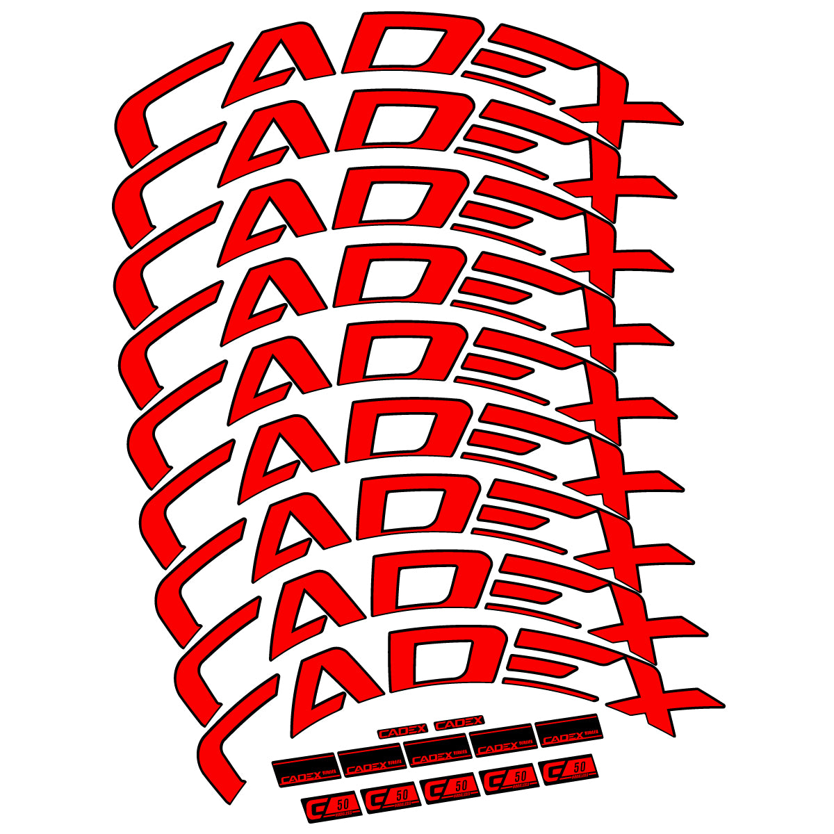 Stickers for Cadex 50 Ultra Disc 2022-2025, Road Wheel 50mm vinyl decals