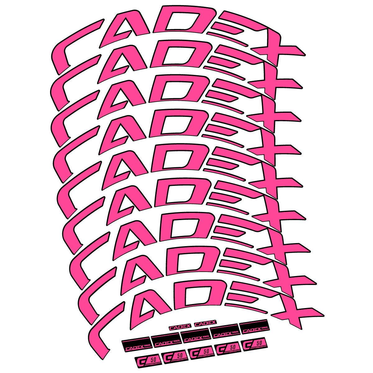 Stickers for Cadex 50 Ultra Disc 2022-2025, Road Wheel 50mm vinyl decals