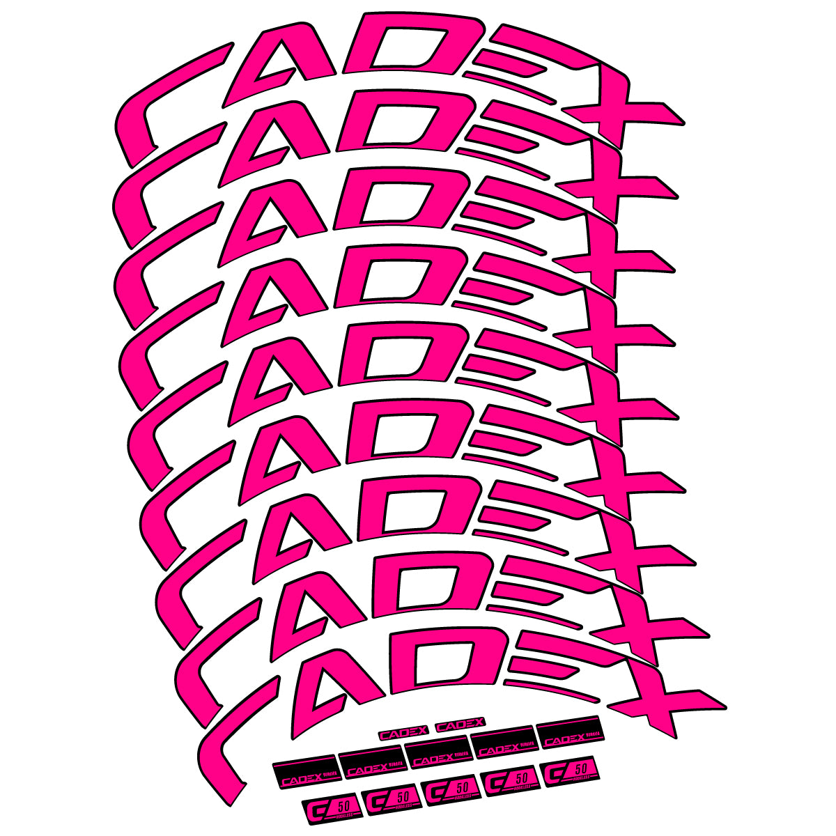 Stickers for Cadex 50 Ultra Disc 2022-2025, Road Wheel 50mm vinyl decals
