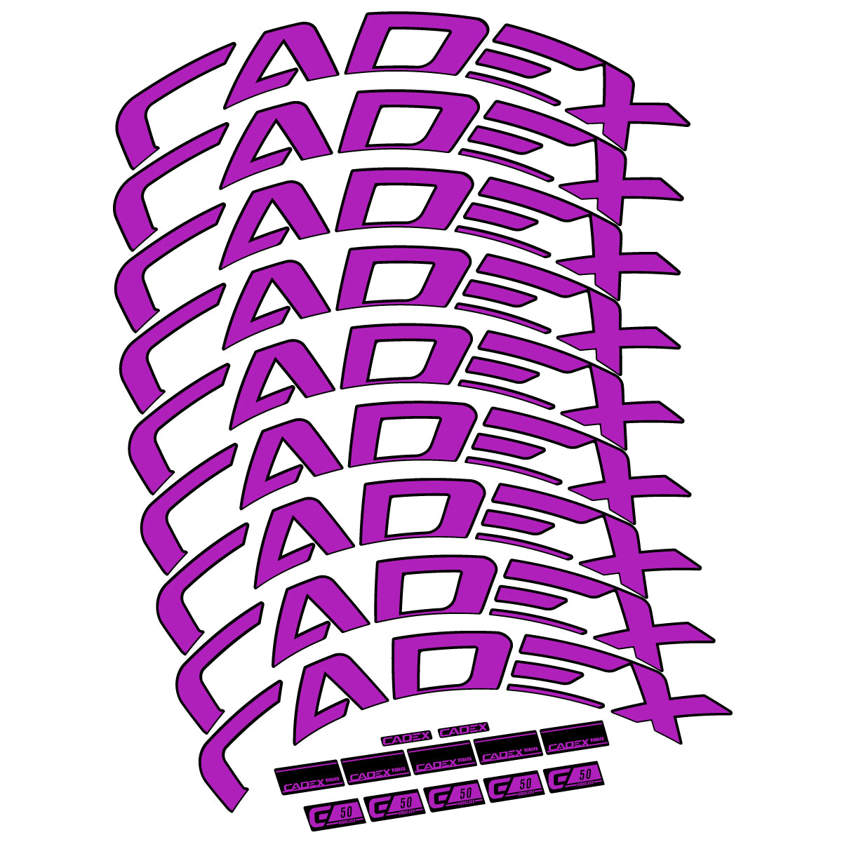 Stickers for Cadex 50 Ultra Disc 2022-2025, Road Wheel 50mm vinyl decals