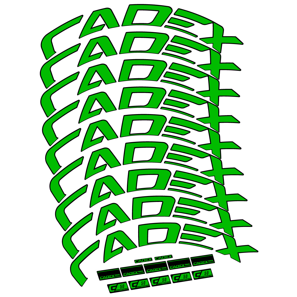 Stickers for Cadex 50 Ultra Disc 2022-2025, Road Wheel 50mm vinyl decals