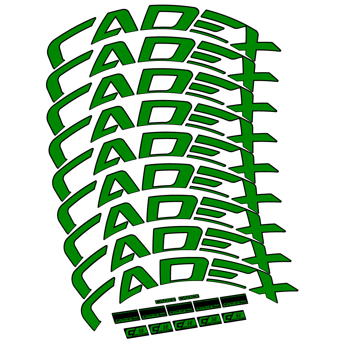 Stickers for Cadex 50 Ultra Disc 2022-2025, Road Wheel 50mm vinyl decals