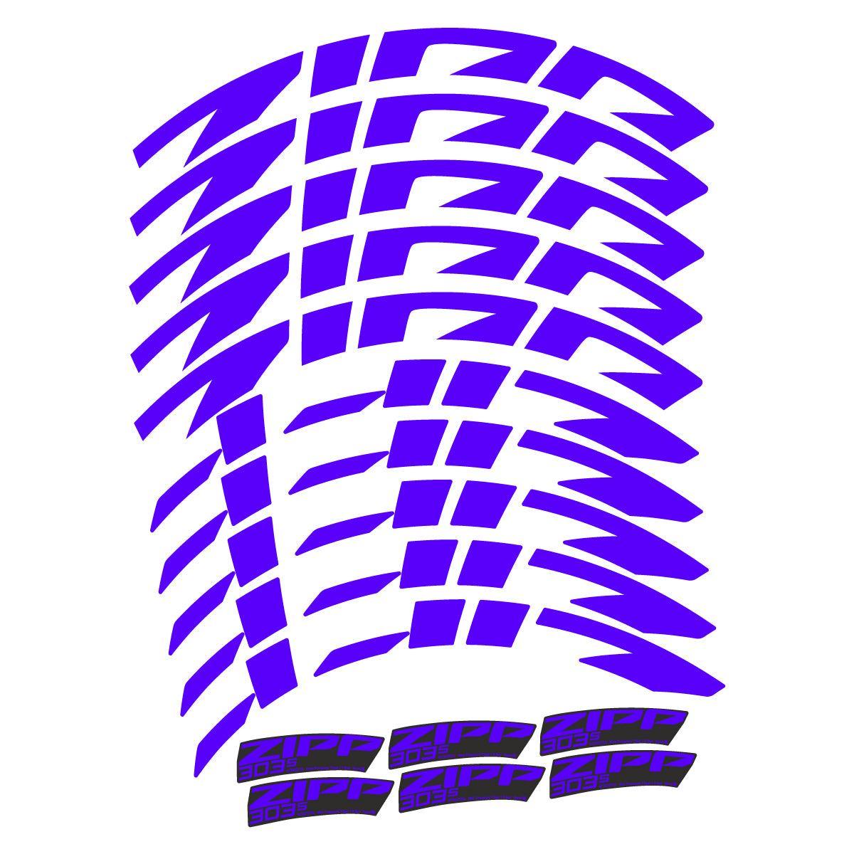 Compatible Stickers for Zipp 303 S 2022-2026, Road Wheel 45mm vinyl decals - Reflex Blue
